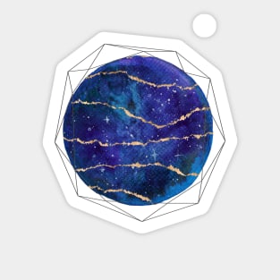 Blue and Gold Galaxy Sticker